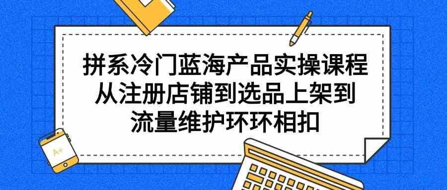 （9527期）拼系冷门蓝海产品实操课程，从注册店铺到选品上架到流量维护环环相扣-青崖科技社