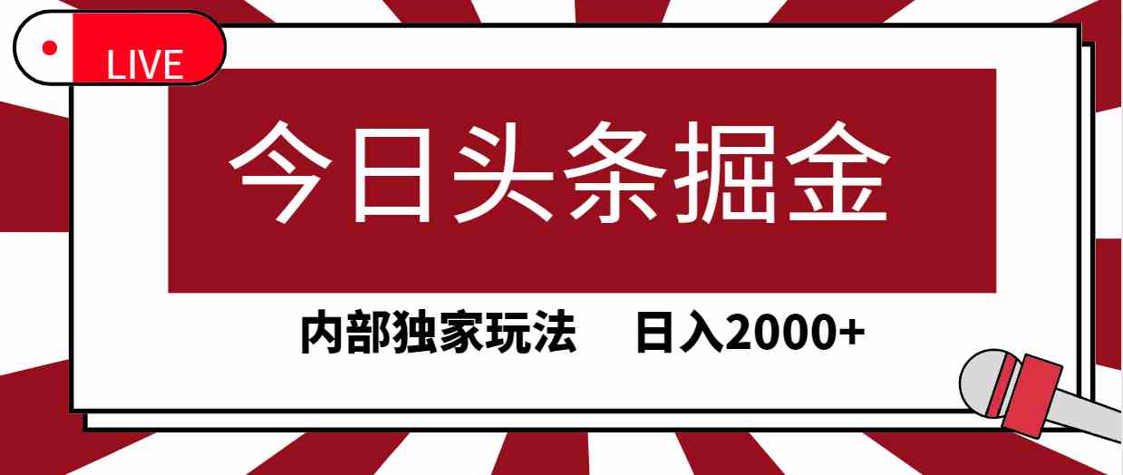 （9832期）今日头条掘金，30秒一篇文章，内部独家玩法，日入2000+-青崖科技社