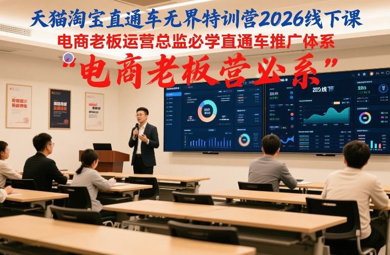 天猫淘宝直通车无界特训营2026线下课，电商老板运营总监必学直通车推广体系-青崖科技社