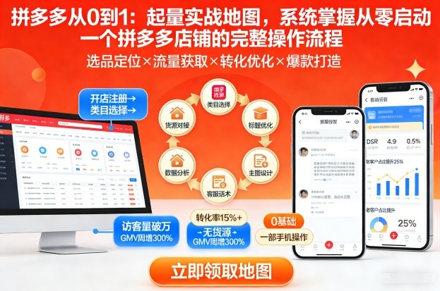 拼多多从0到1：起量实战地图，系统掌握从零启动一个拼多多店铺的完整操作流程-青崖科技社