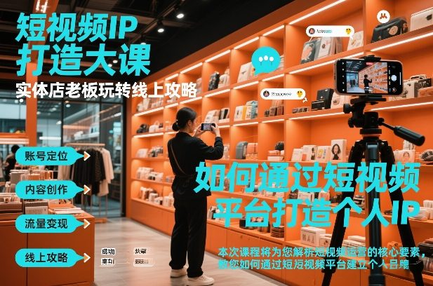 短视频ip打造大课，实体店老板玩转线上攻略-青崖科技社